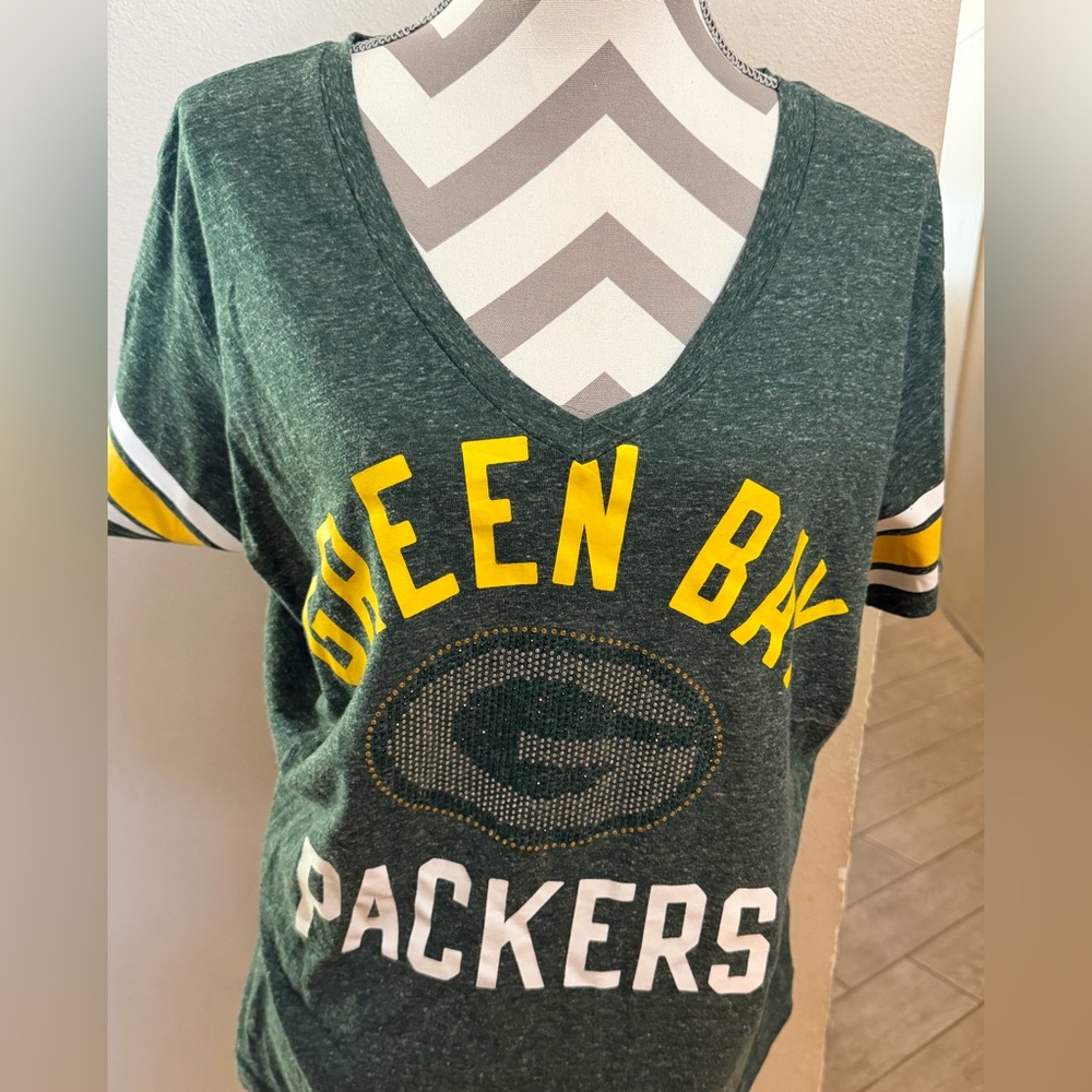 NFL Team Apparel Women's Heathered Green T-Shirt